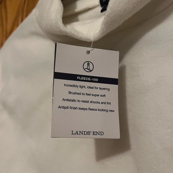 Ladies Lands End Medium Ivory fleece - Picture 4 of 4
